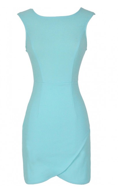 Thats A Wrap Bodycon Pencil Dress in Sky Blue